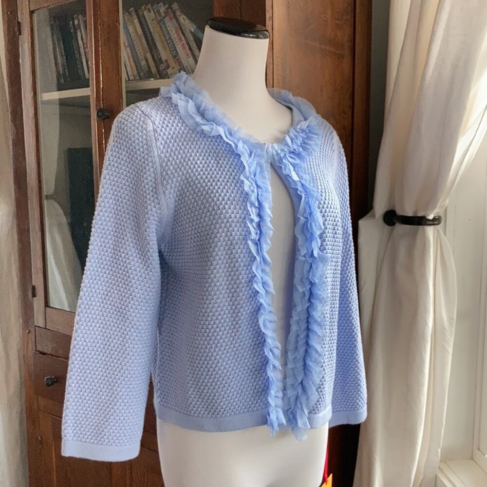 NWT Ruby Rd. Light Blue Cardigan, Size LP - Picture 2 of 9